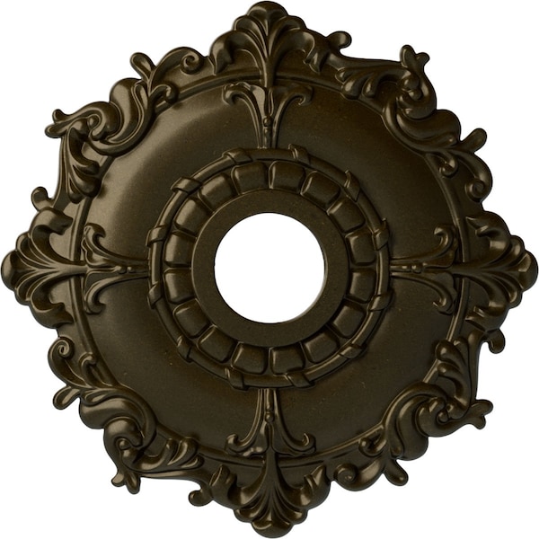 Ekena Millwork Riley Ceiling Medallion (Fits Canopies up to 4 5/8"), 18"OD x 3 1/2"ID x 1 1/2"P, Green Gold CM18RLGGS - main